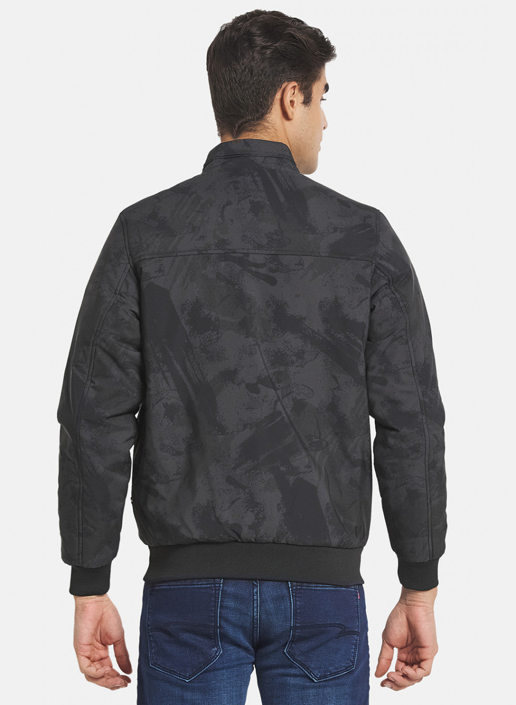 Men Olive Printed Jacket