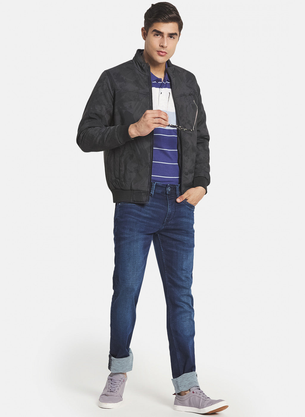 Men Olive Printed Jacket