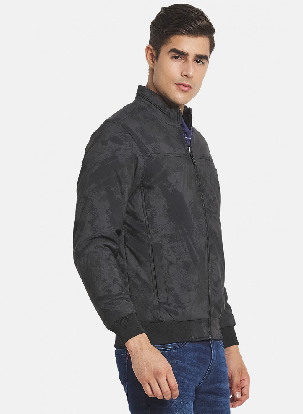 Men Olive Printed Jacket