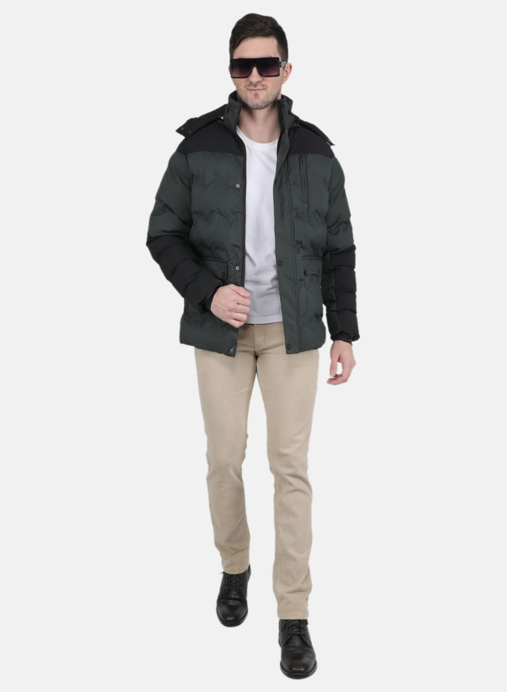 Men Olive Solid Jacket