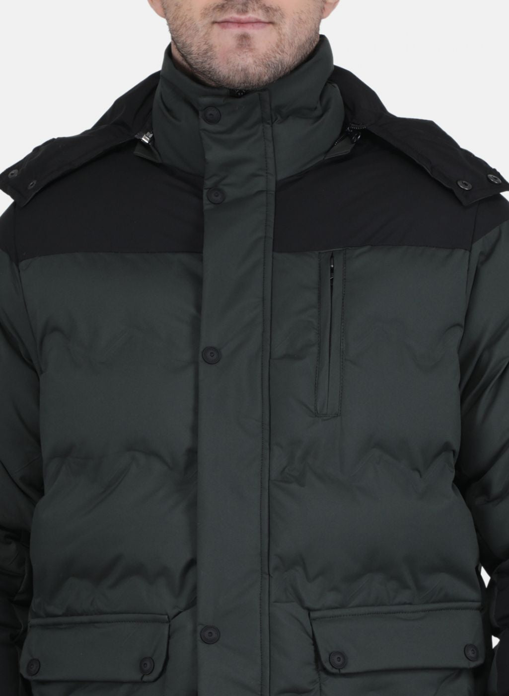 Men Olive Solid Jacket