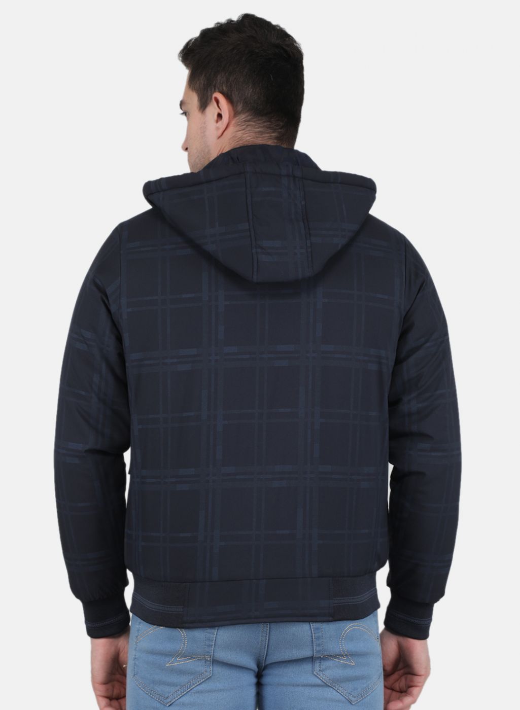 Men NAvy Blue Check Jacket