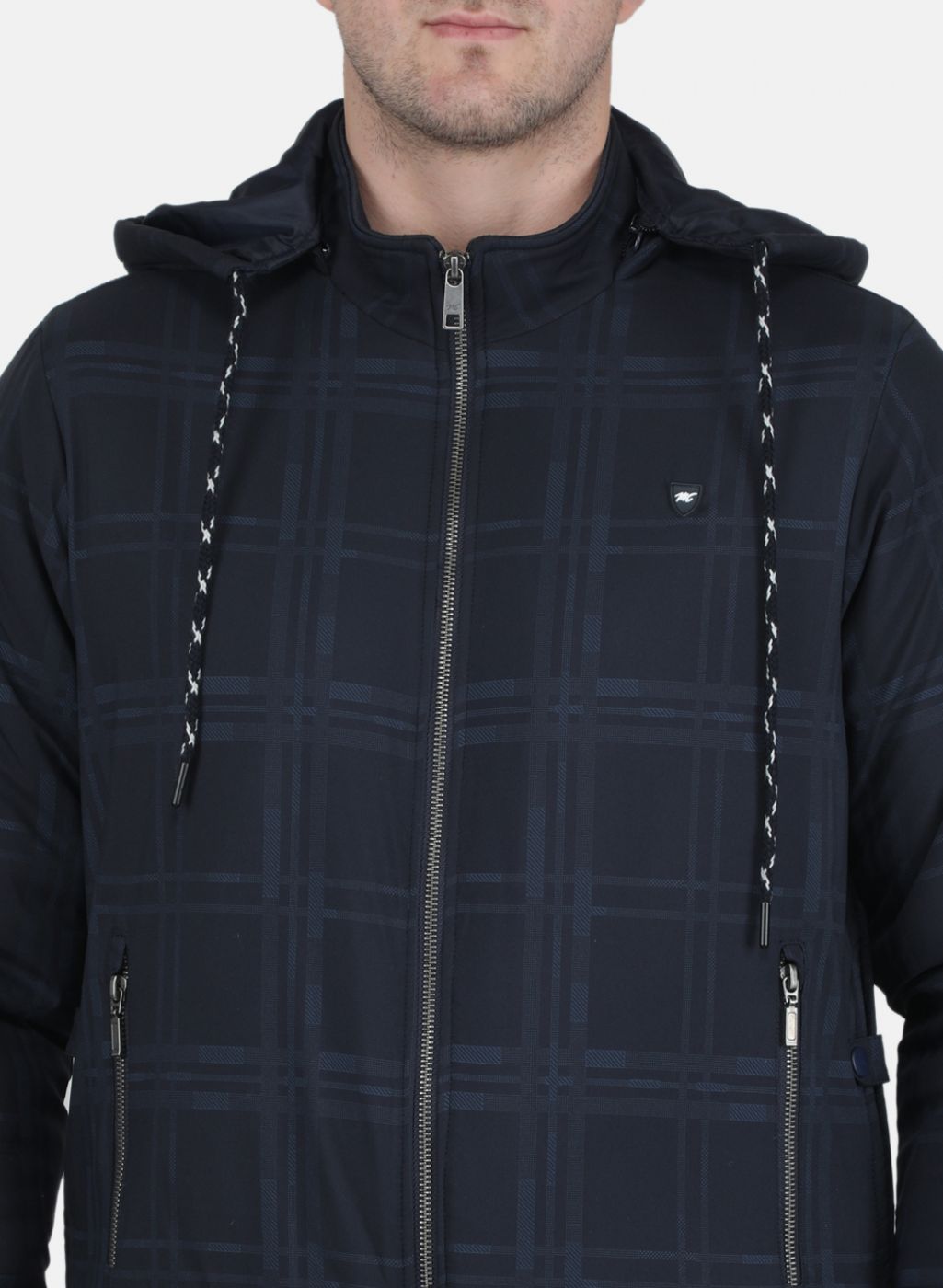 Men NAvy Blue Check Jacket