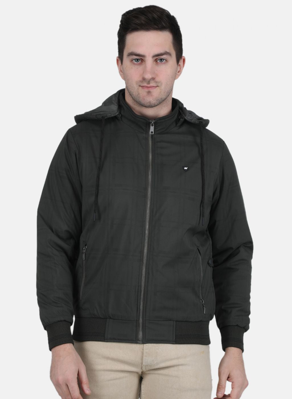 Men Olive Check Jacket