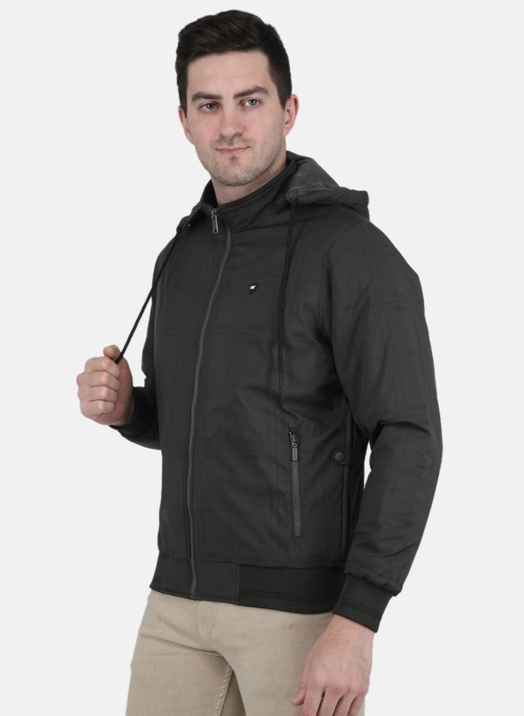 Men Olive Check Jacket