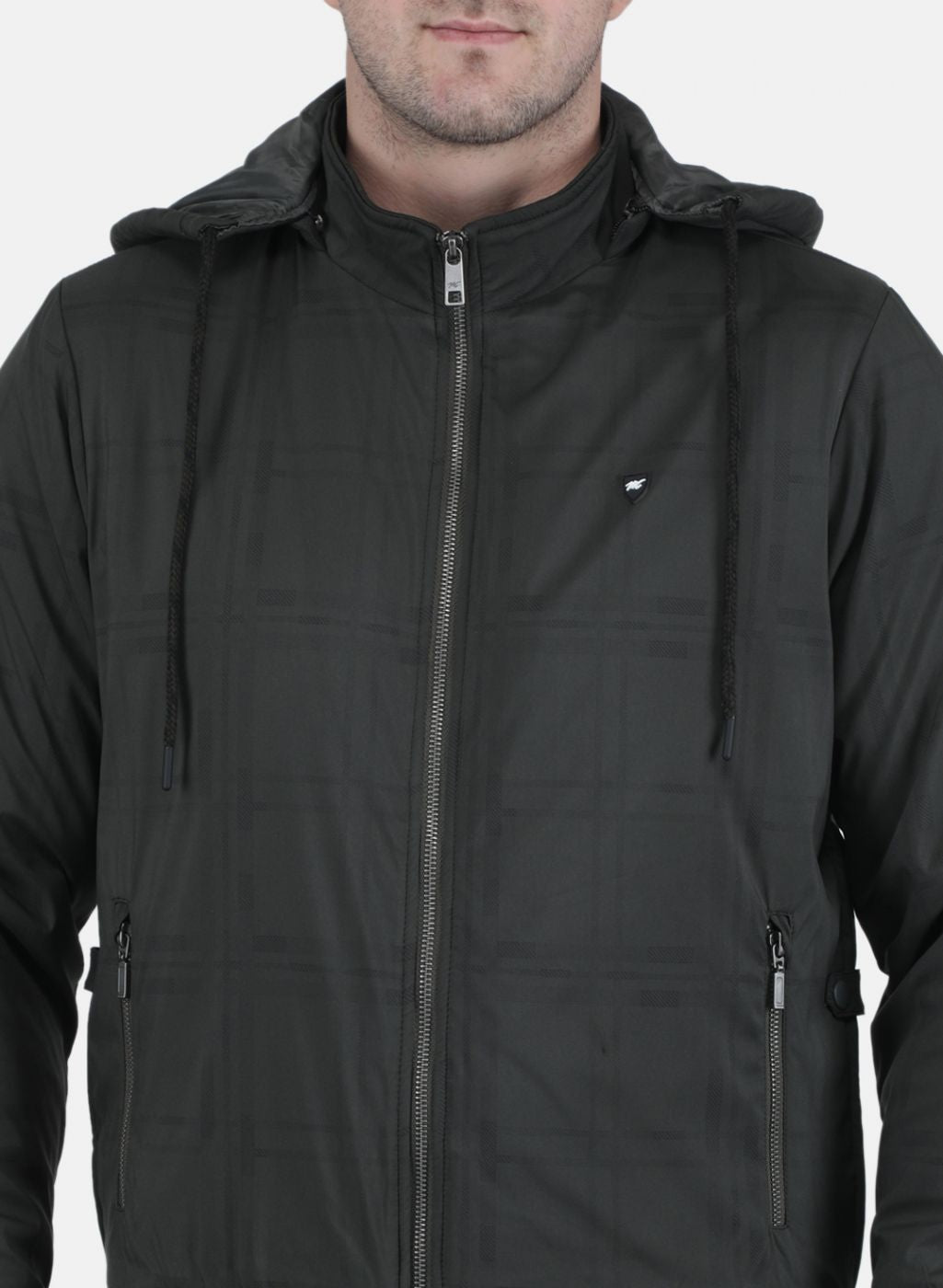 Men Olive Check Jacket