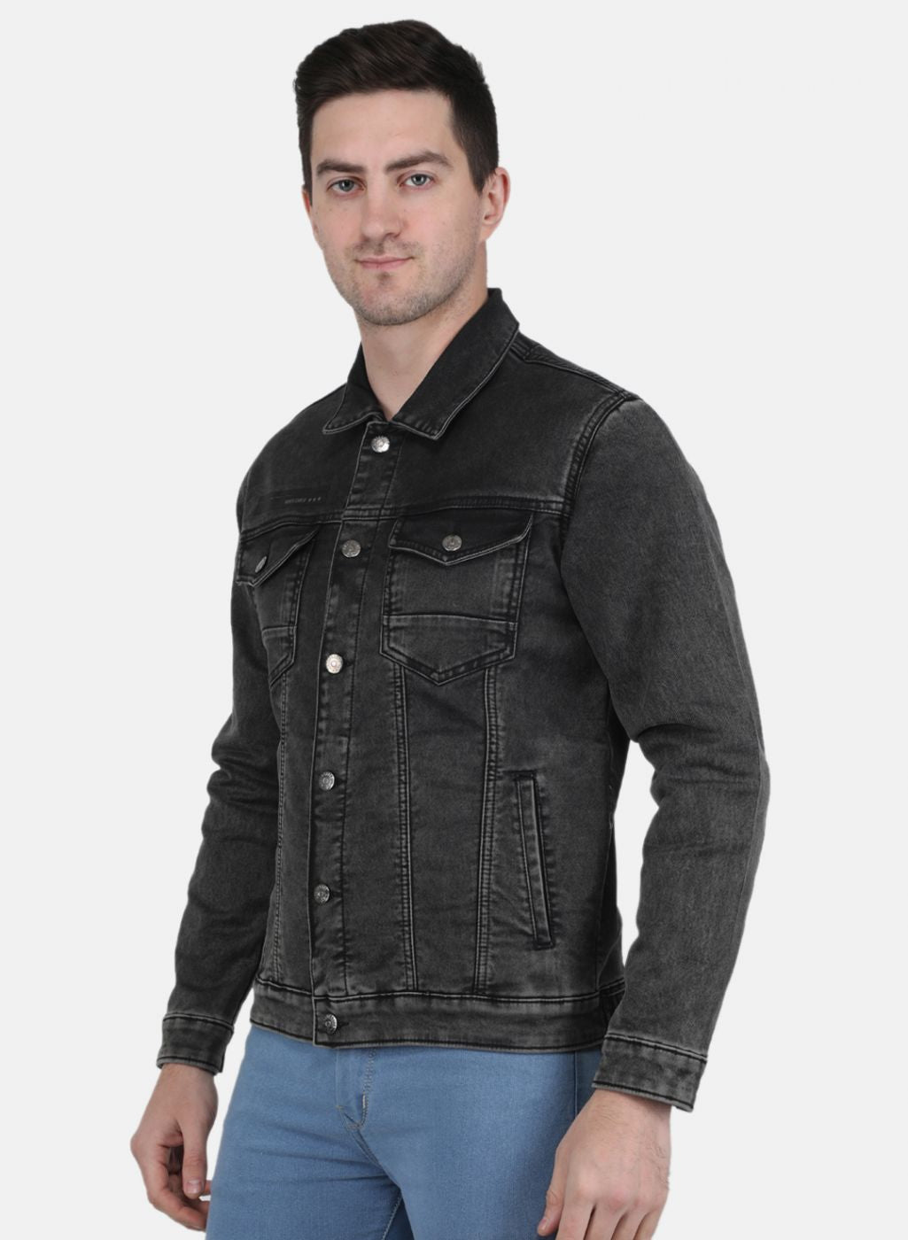 Men Grey Solid Jacket