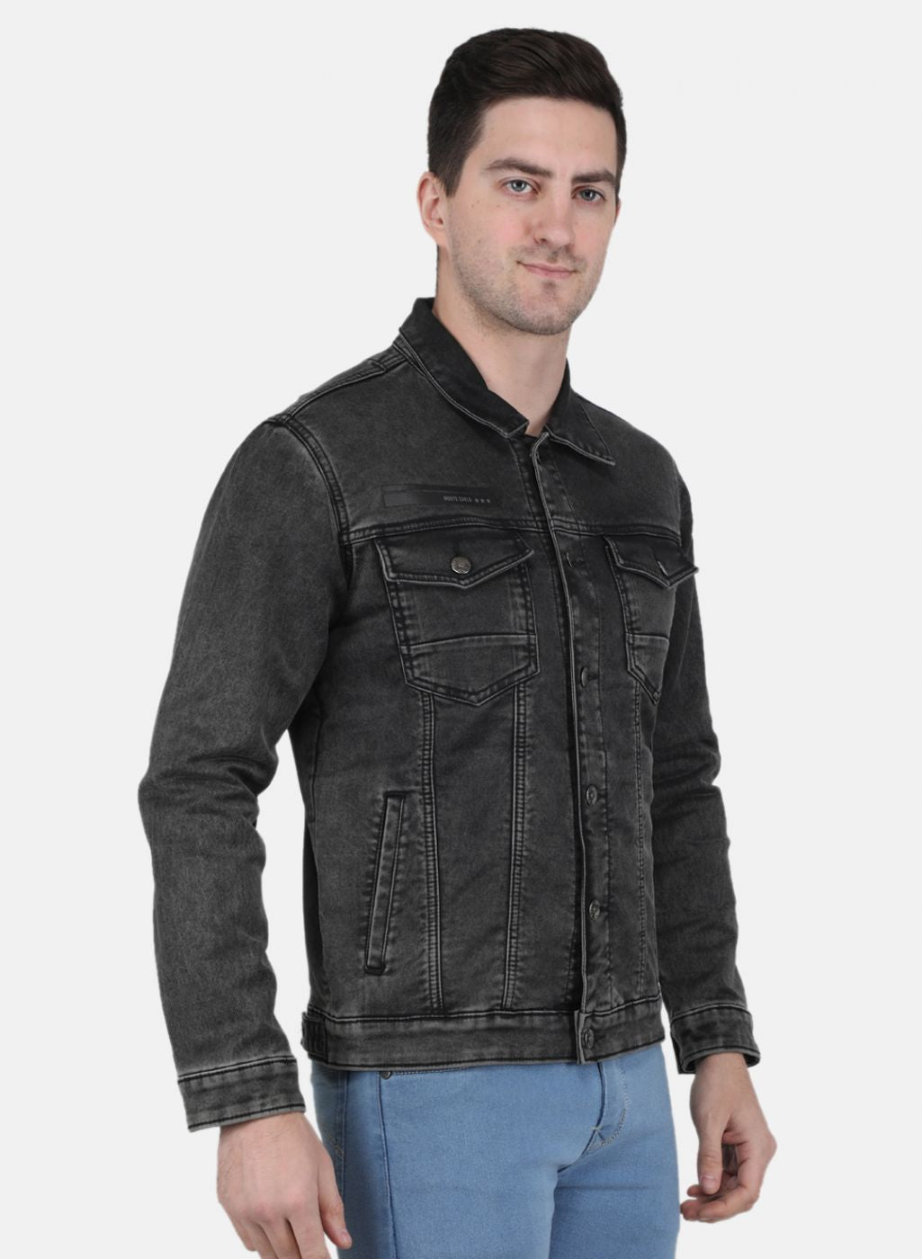 Men Grey Solid Jacket