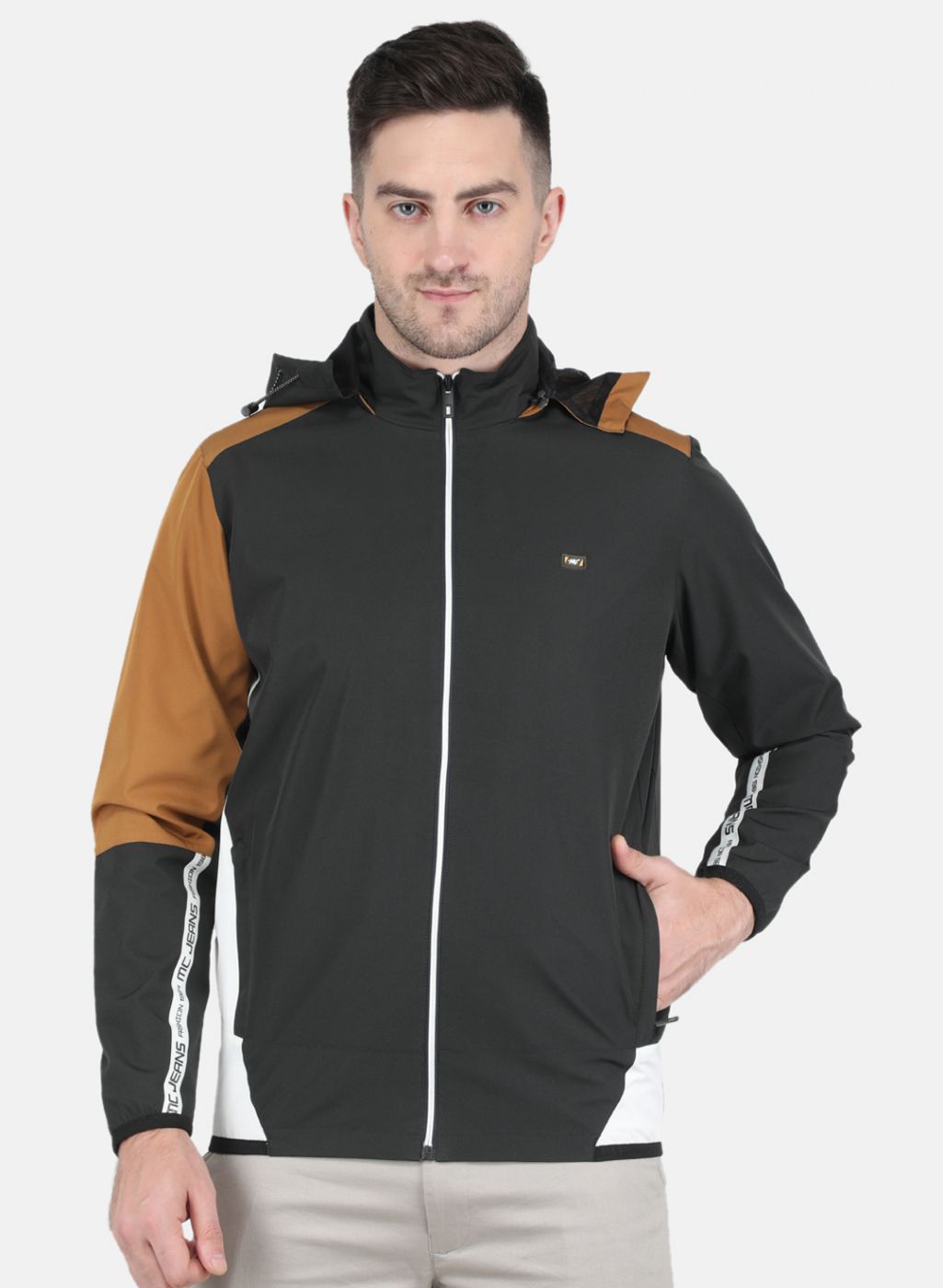 Men Olive Solid Jacket