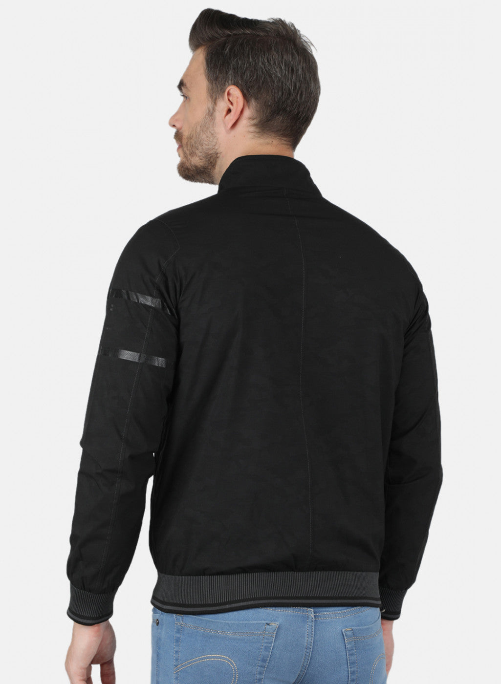 Men Black Jaquard Jacket