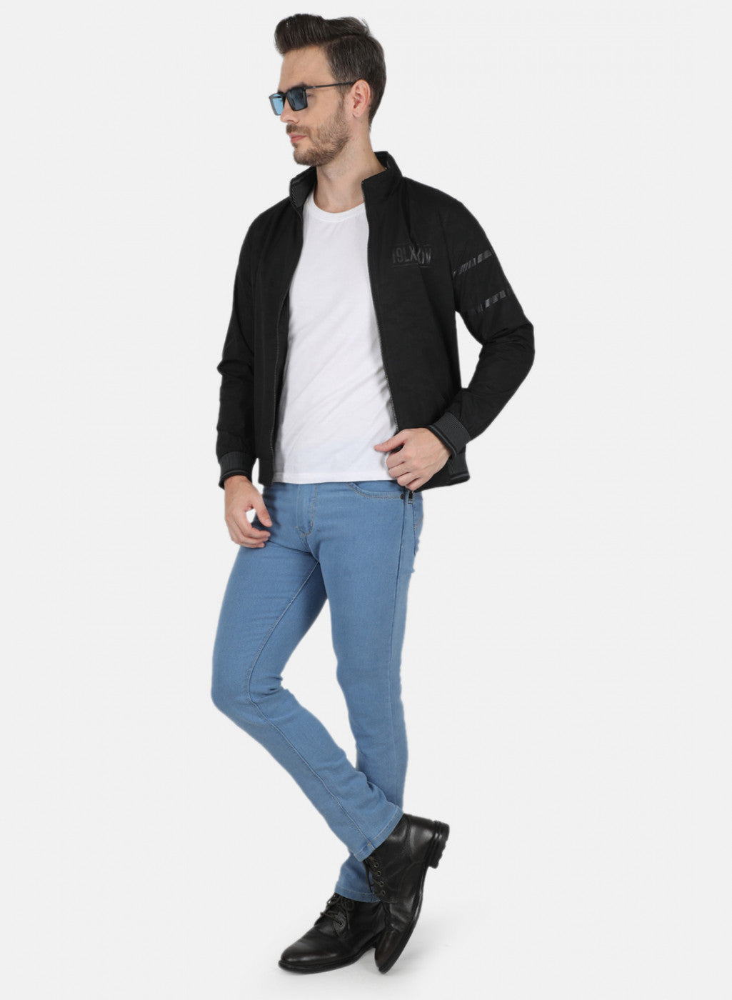 Men Black Jaquard Jacket
