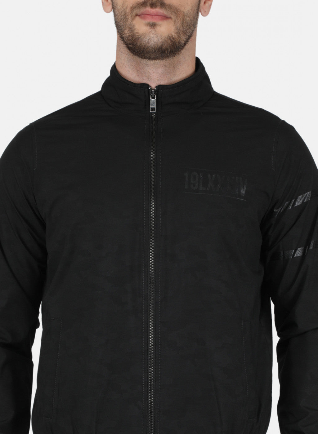 Men Black Jaquard Jacket