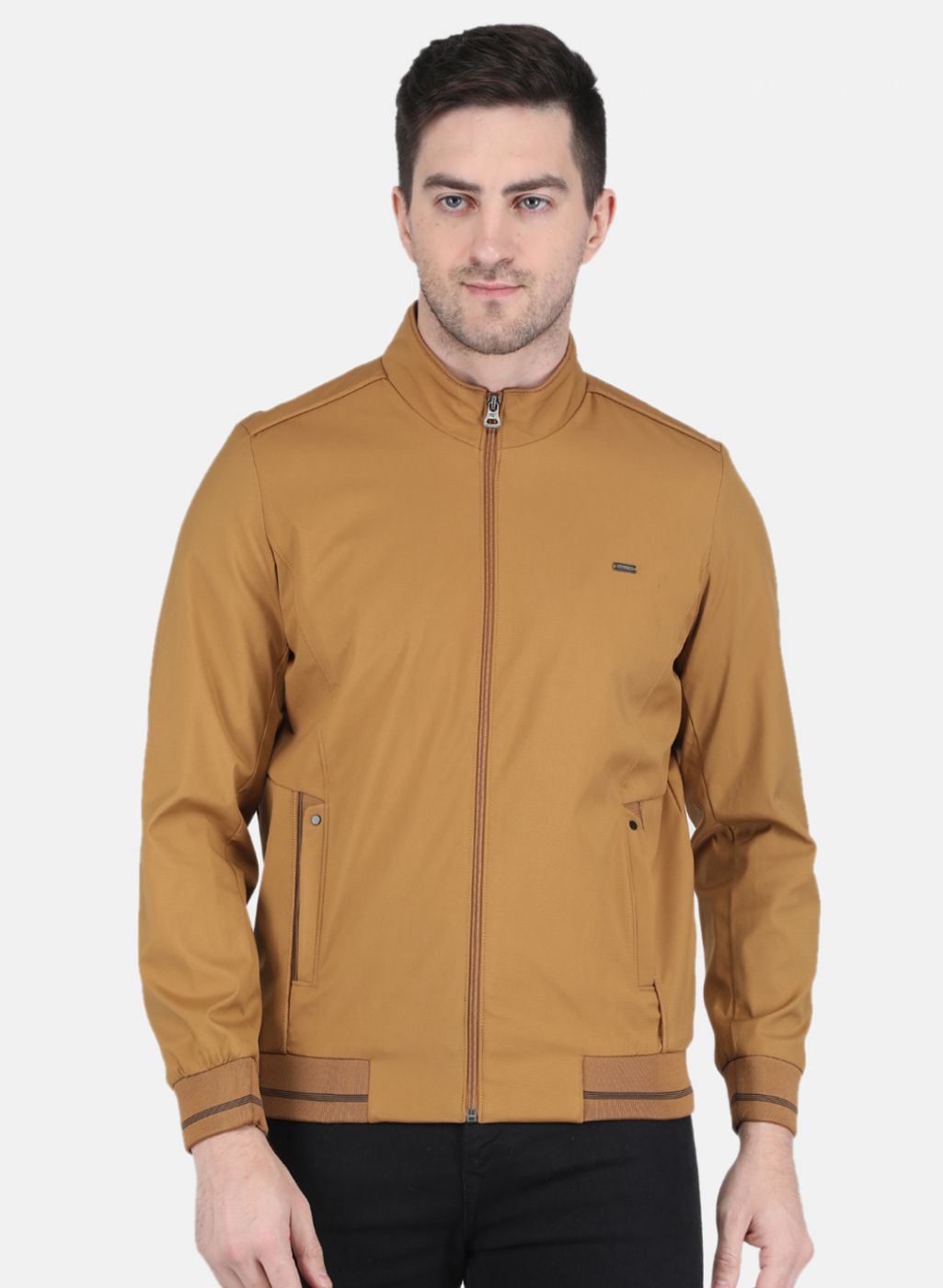 Men Orange Printed Jacket