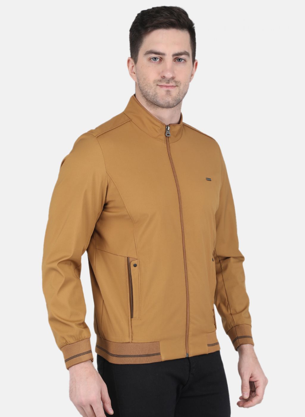 Men Orange Printed Jacket