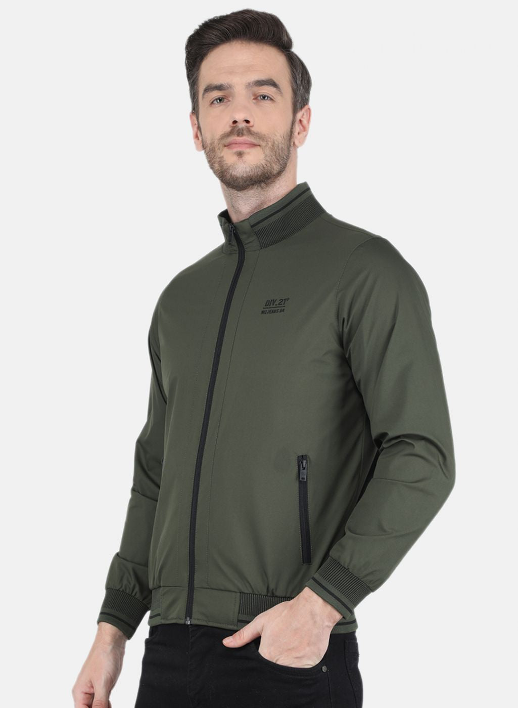 Men Green Solid Jacket
