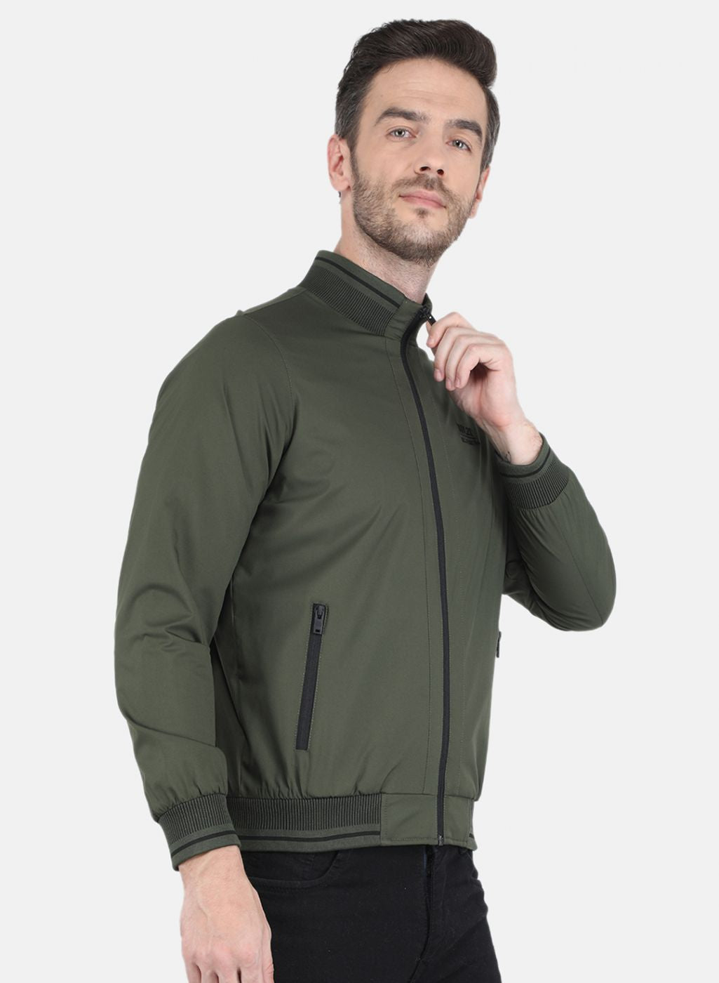 Men Green Solid Jacket