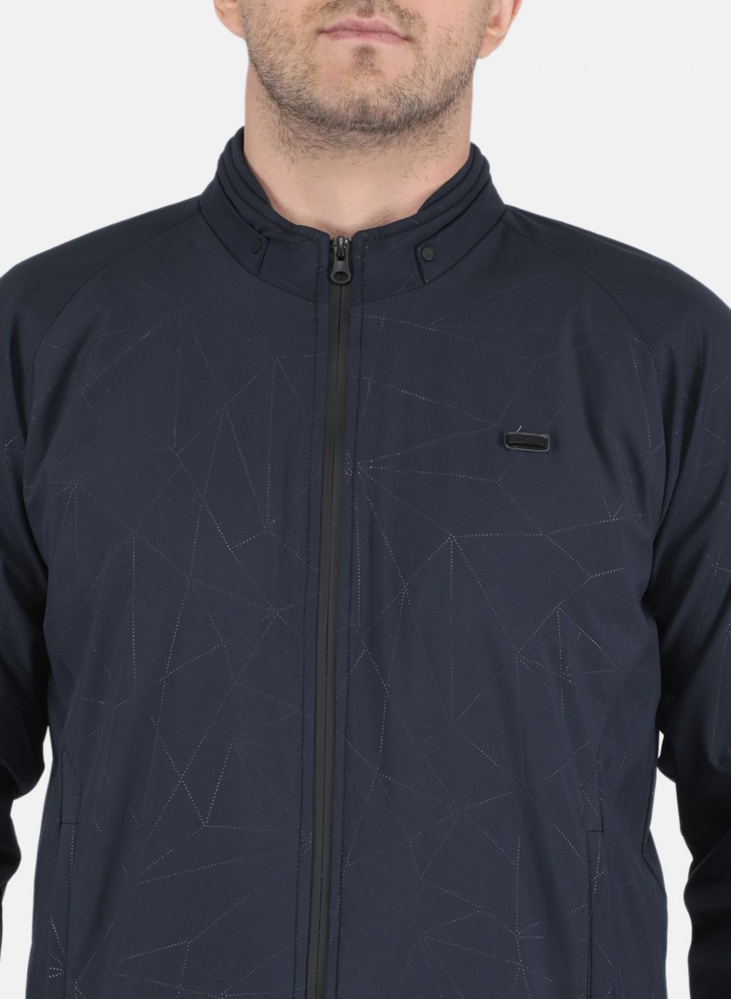 Men NAvy Blue Solid Jacket