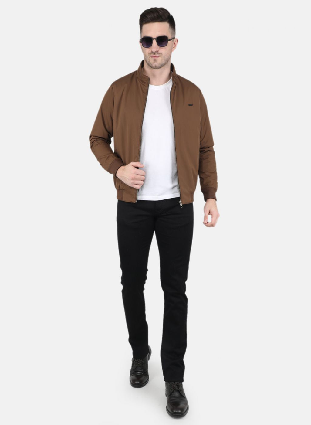 Men Brown Printed Jacket