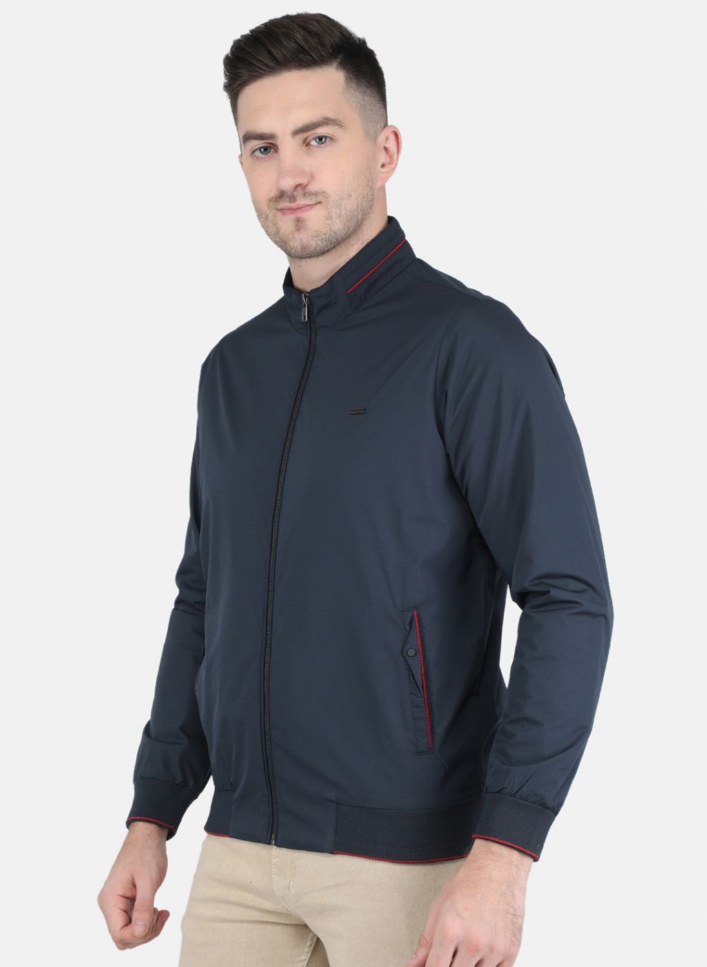 Men Blue Printed Jacket