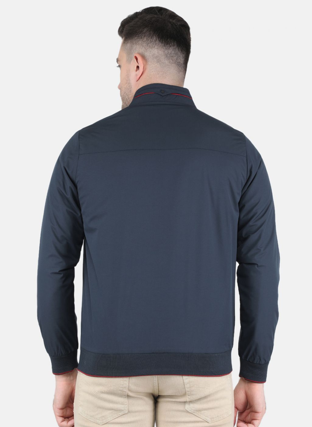 Men Blue Printed Jacket