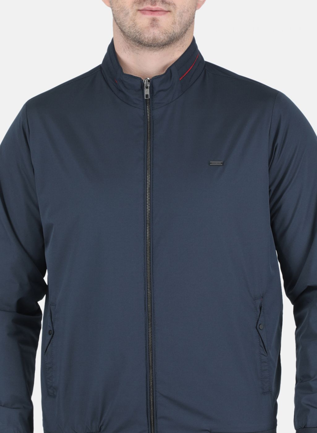 Men Blue Printed Jacket