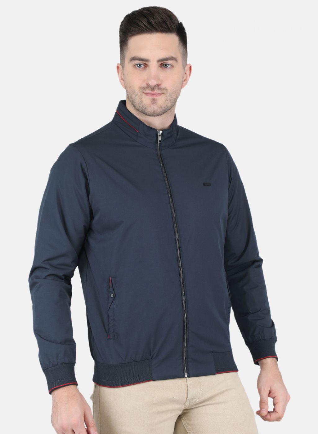 Men Blue Printed Jacket