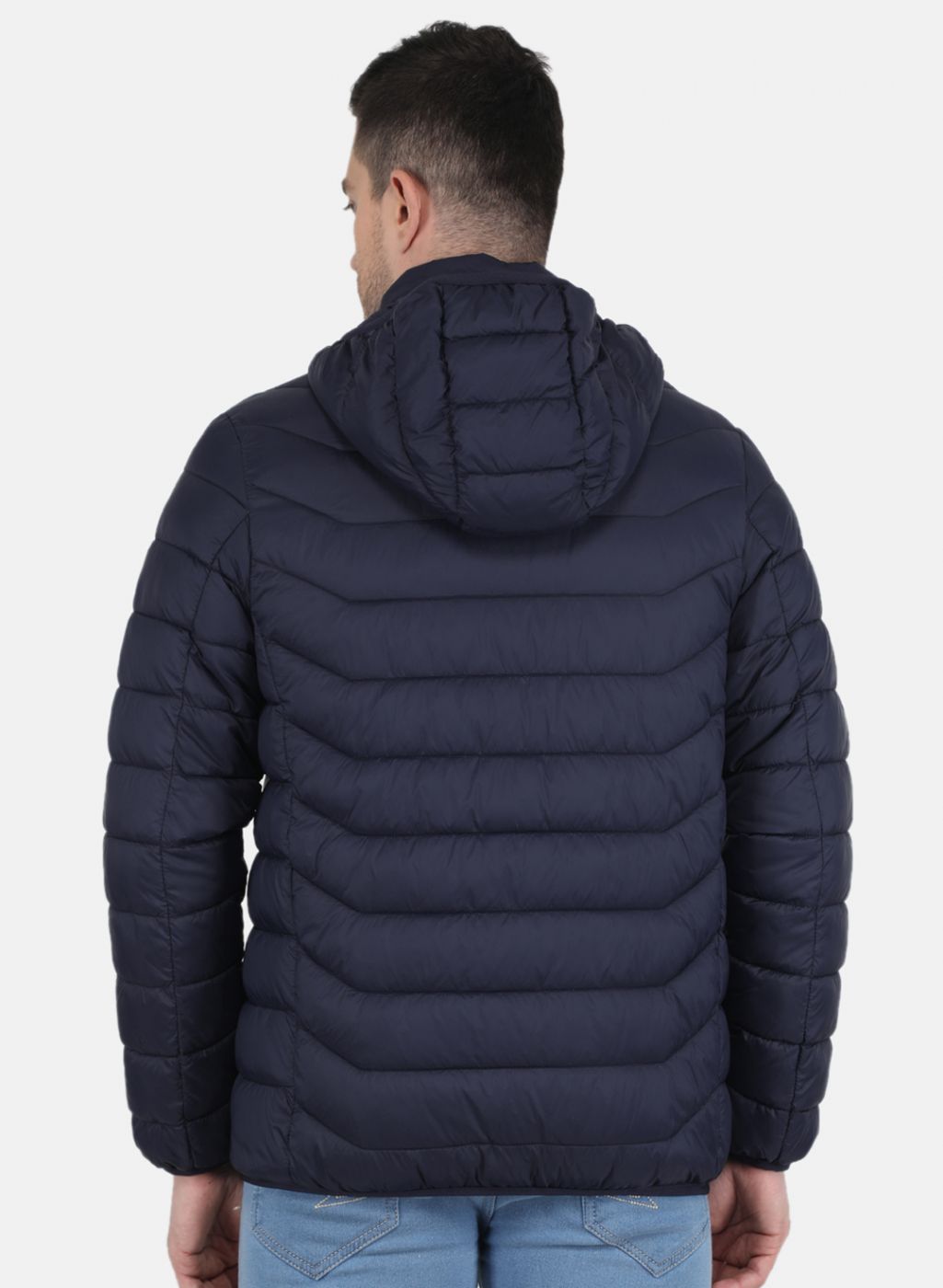 Men NAvy Blue Solid Heating Jacket