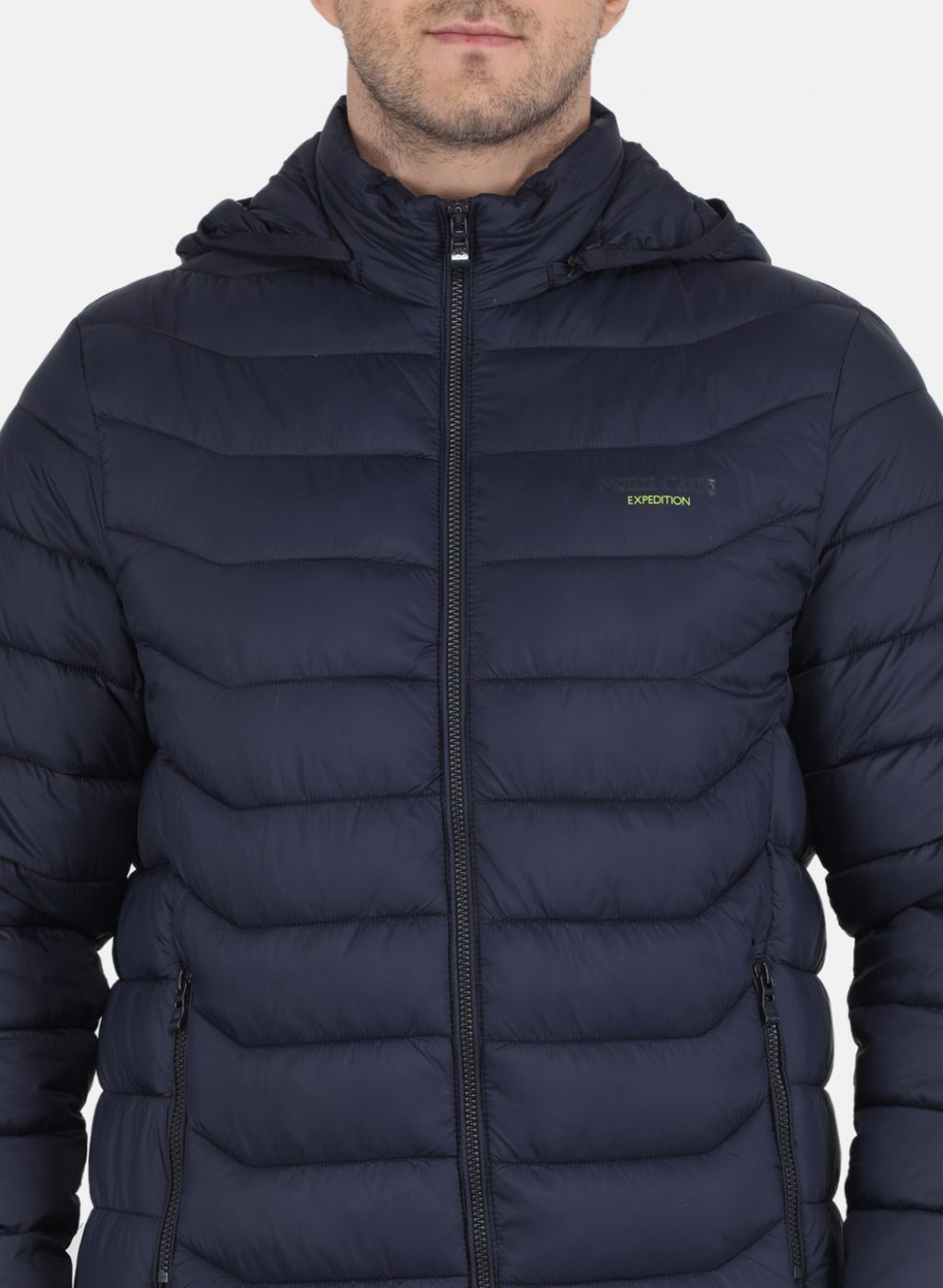 Men NAvy Blue Solid Heating Jacket