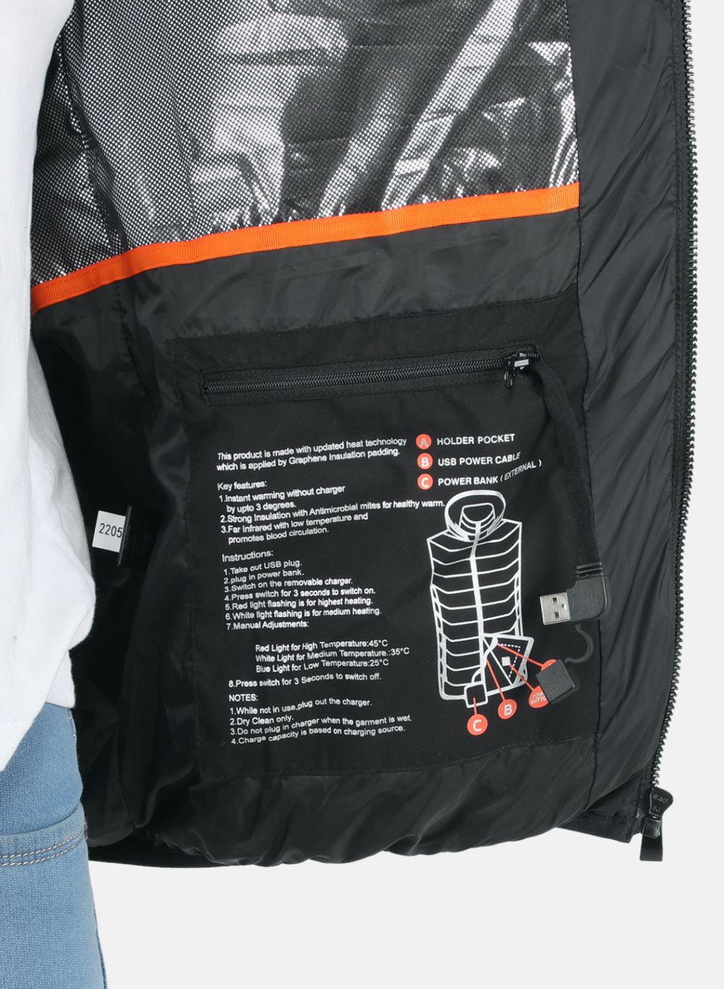 Men NAvy Blue Solid Heating Jacket