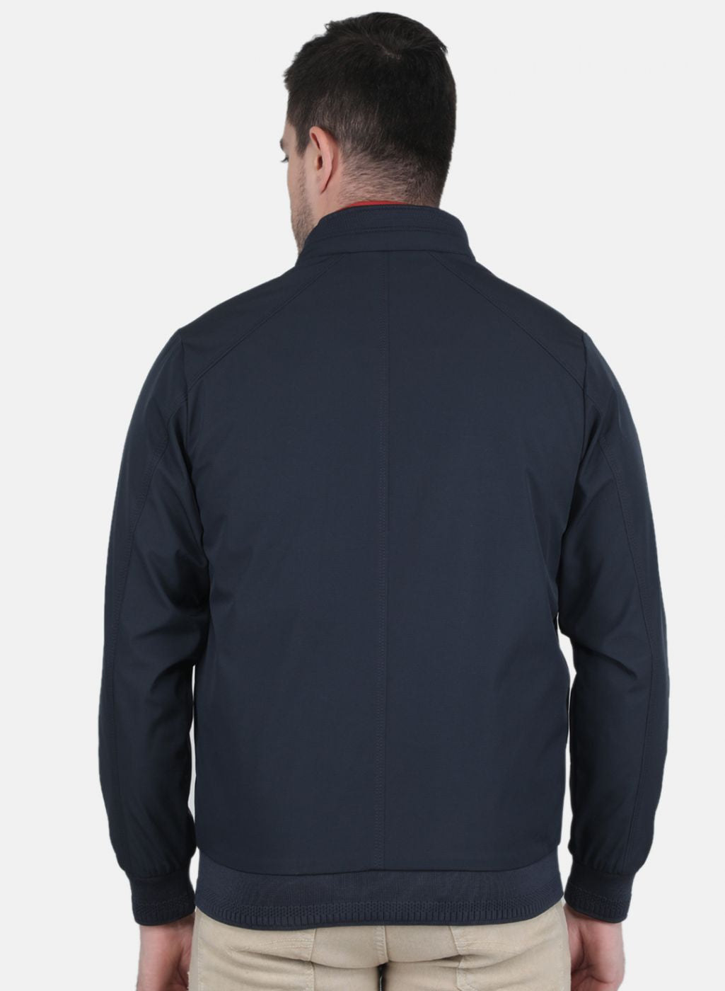 Men Navy Blue & Red Reversible Jacket (2 Pcs)