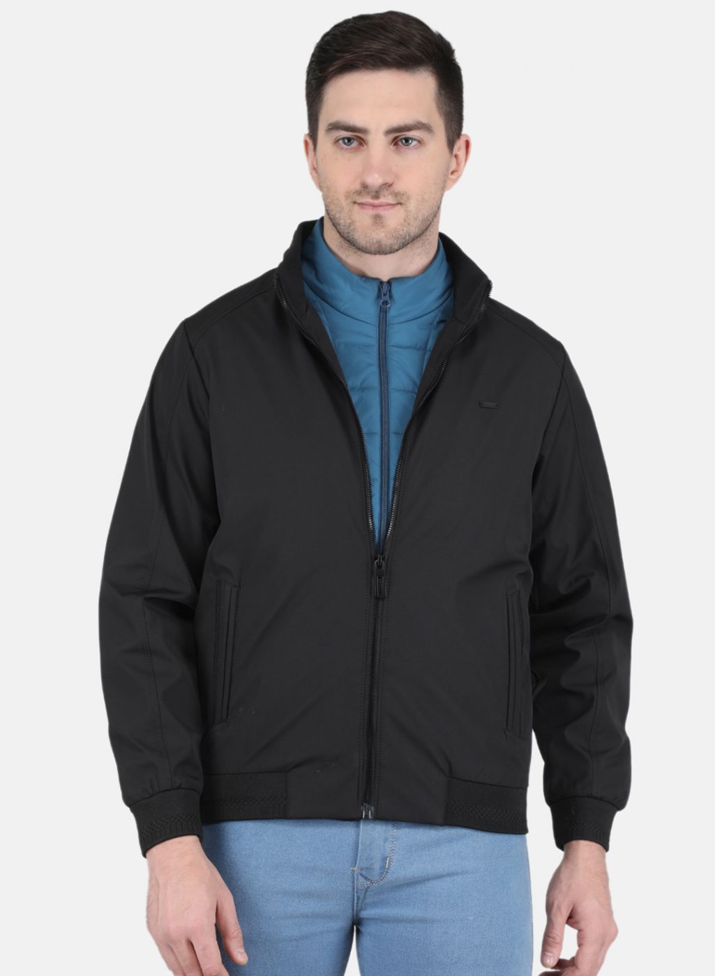 Men Black Printed Jacket