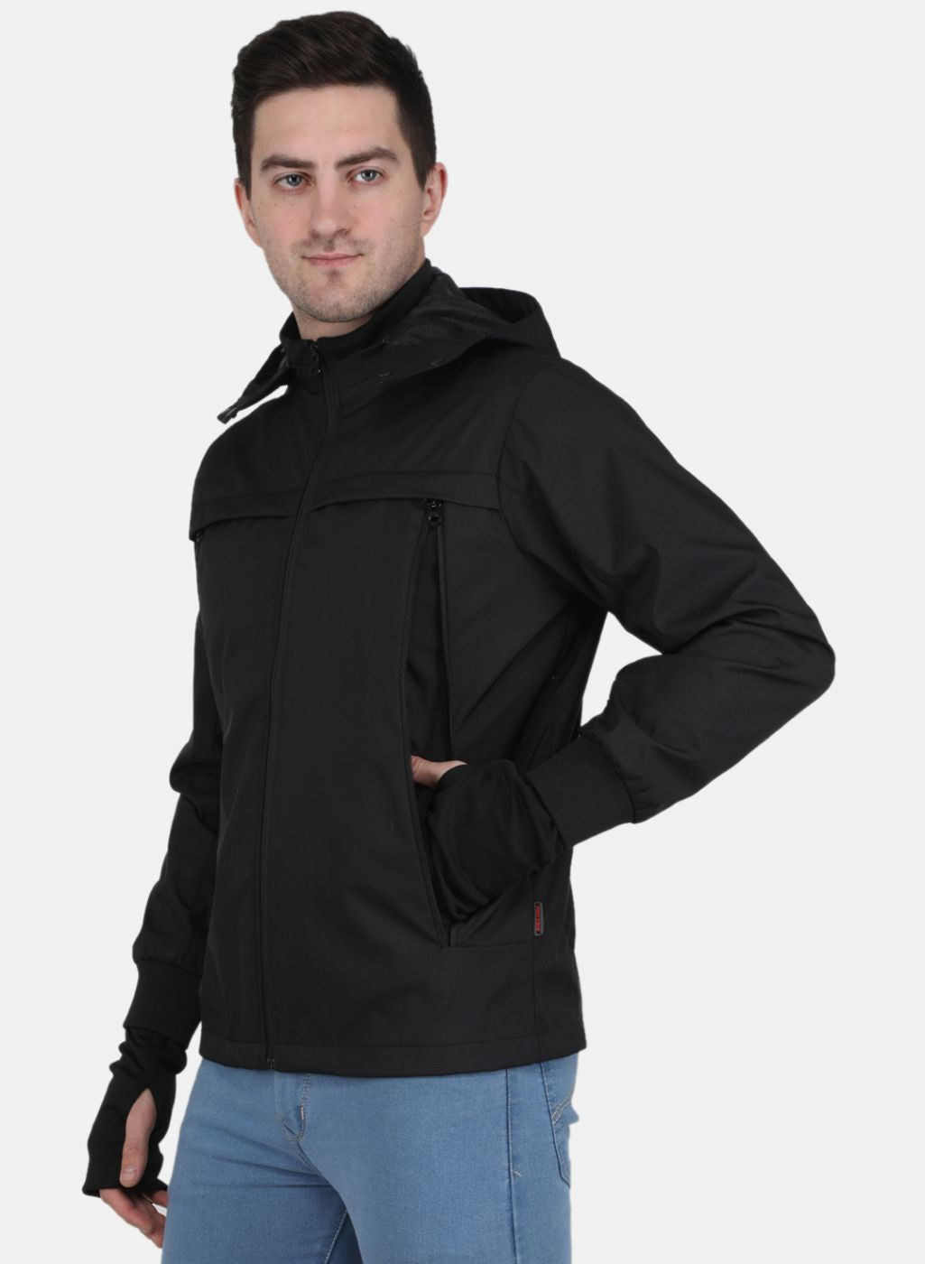 Men Black Solid Jacket