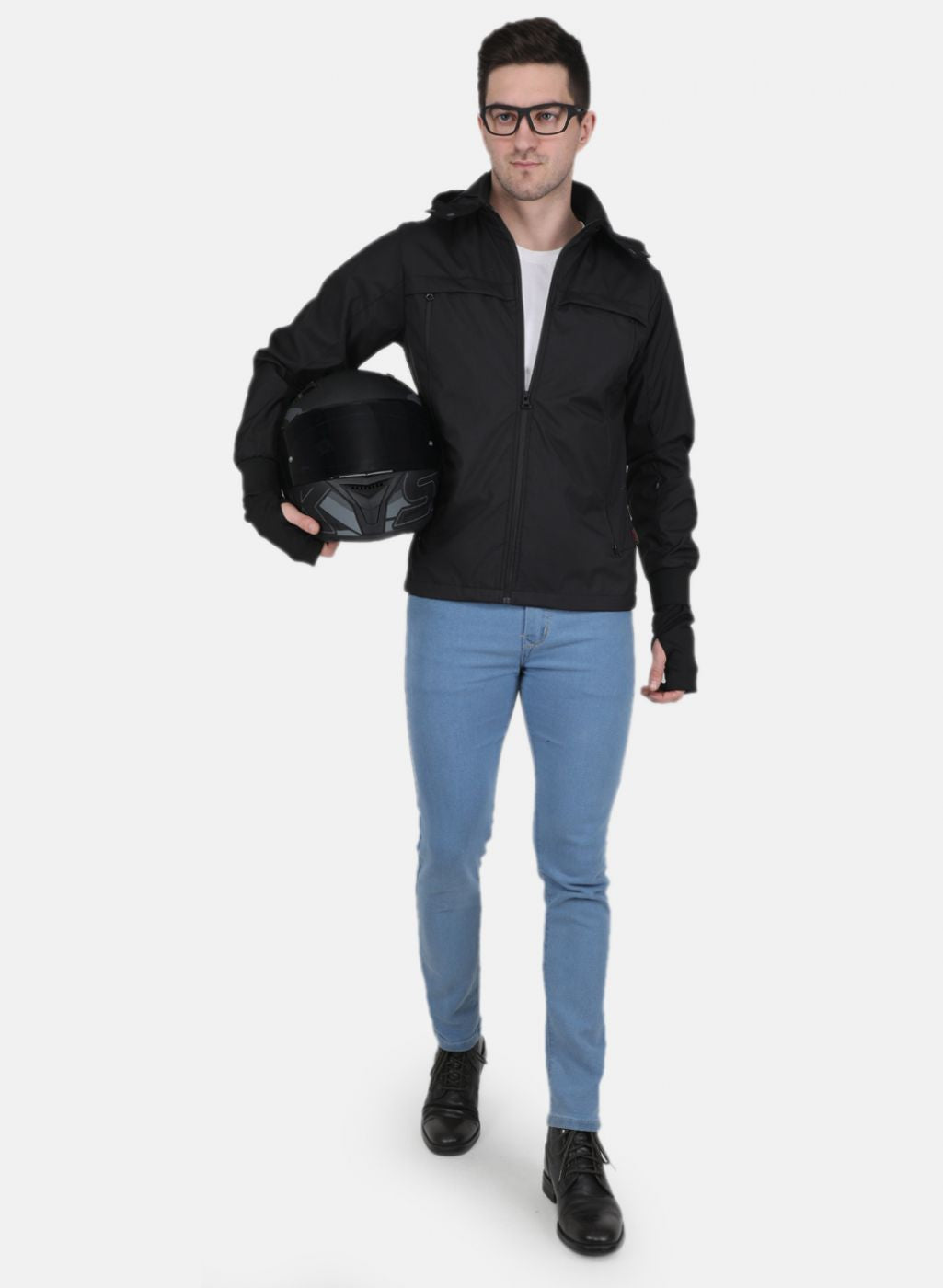 Men Black Solid Jacket