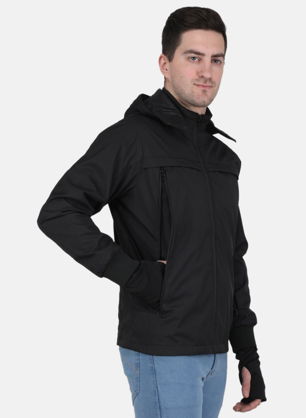 Men Black Solid Jacket