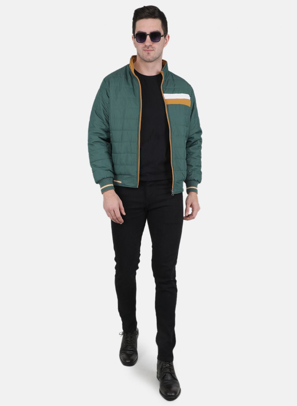 Men Green Solid Jacket