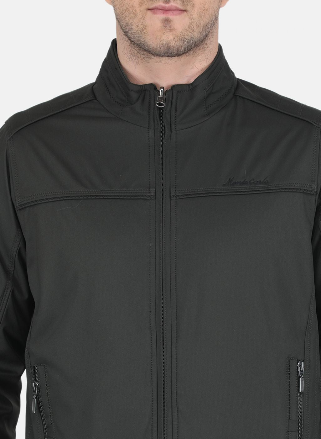 Men Olive Solid Jacket