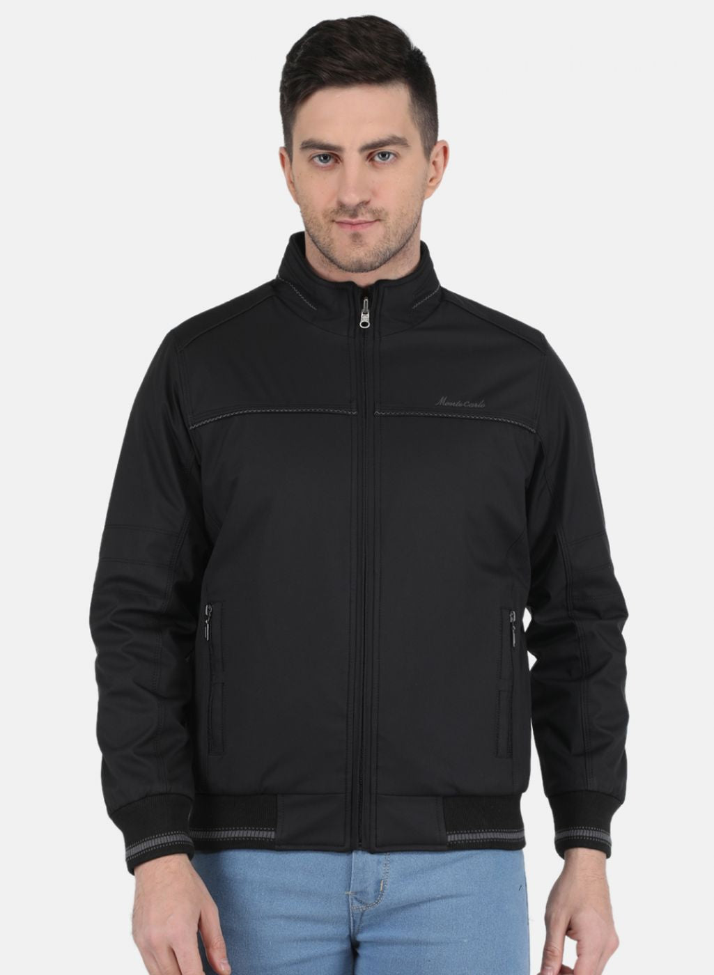 Men Black Jaquard Jacket