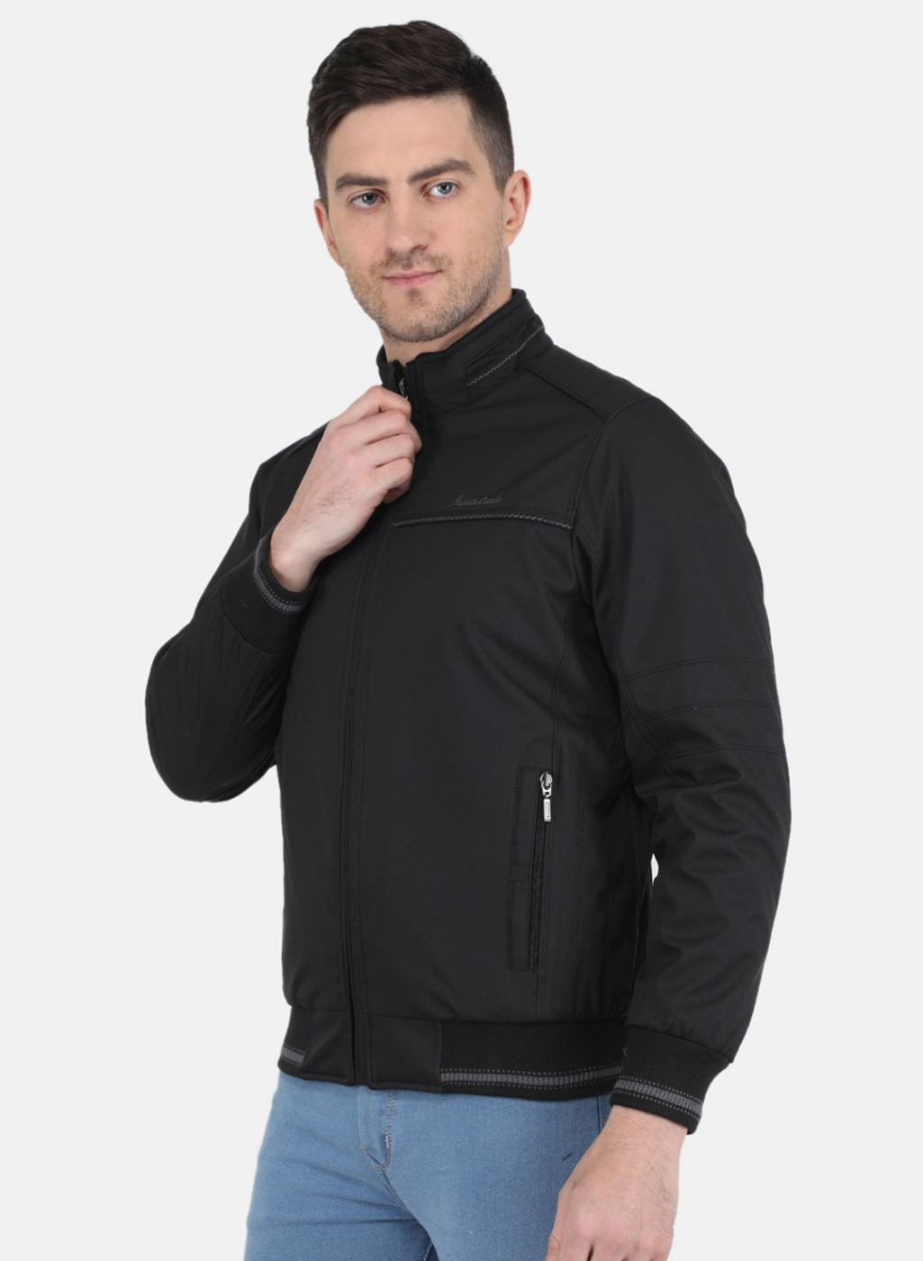 Men Black Jaquard Jacket