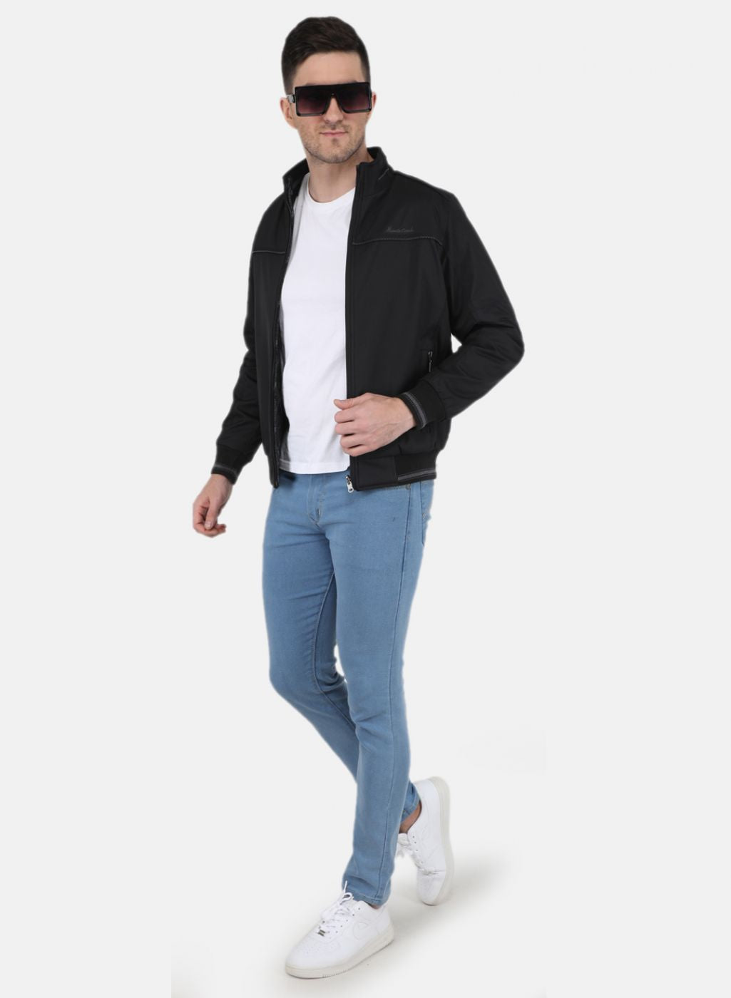 Men Black Jaquard Jacket