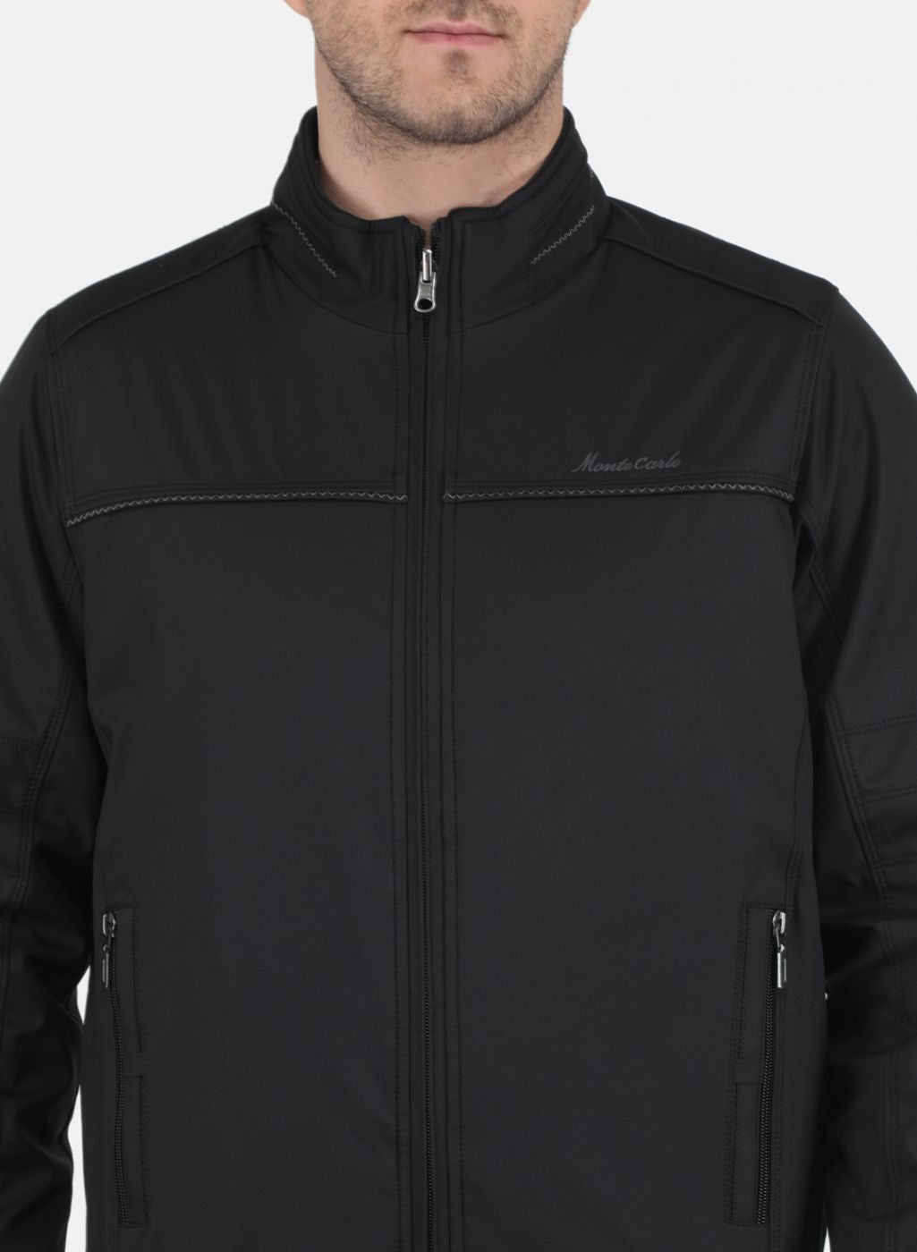 Men Black Jaquard Jacket
