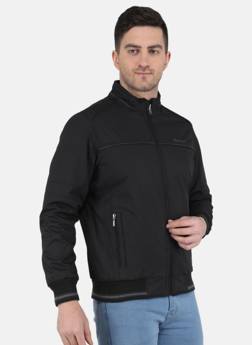 Men Black Jaquard Jacket
