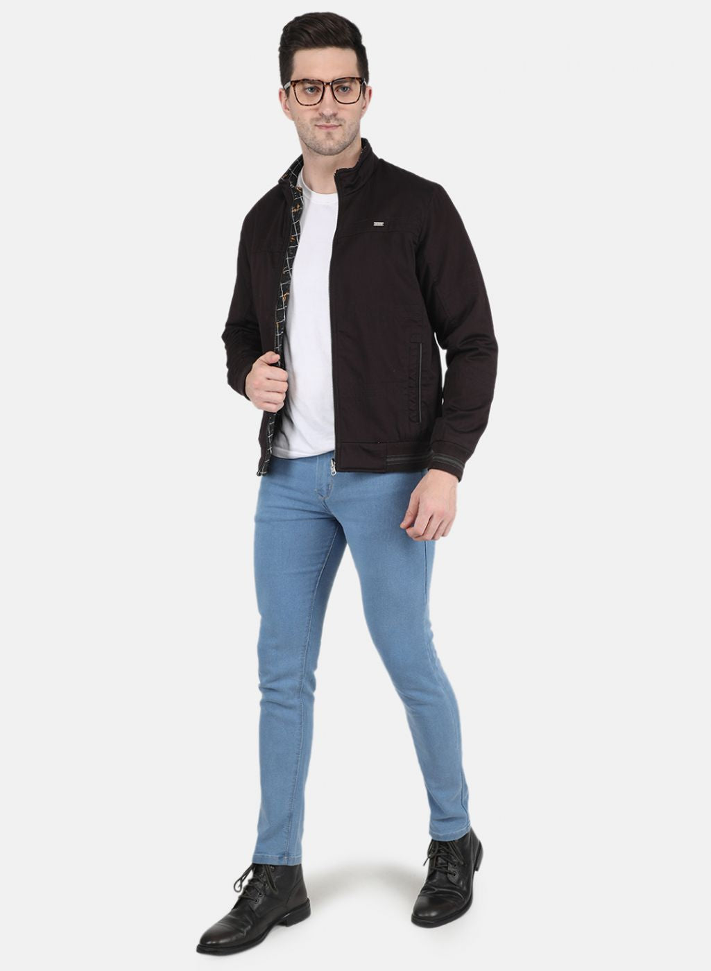 Men Brown Reversible Printed Jacket