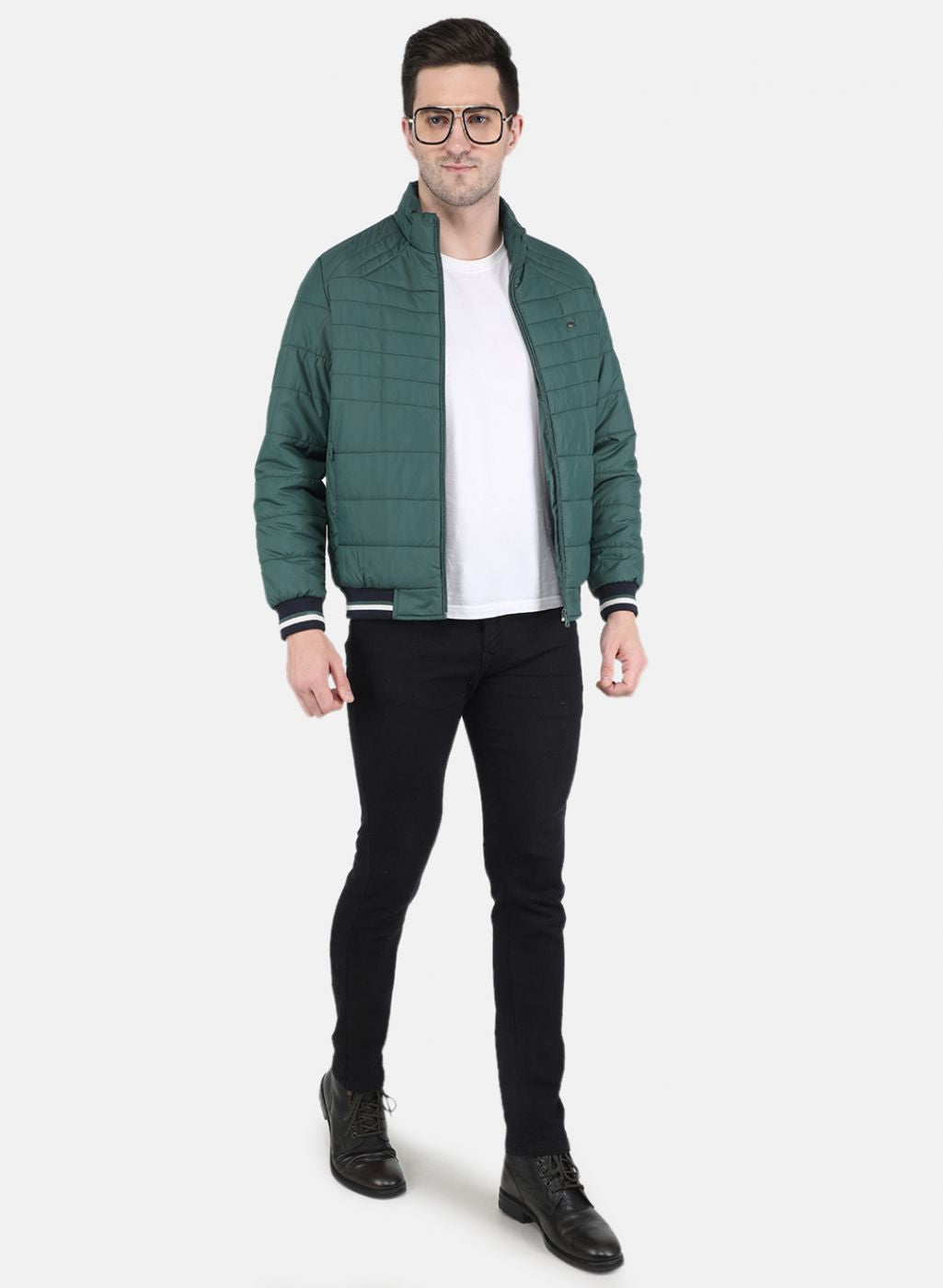 Men Green Solid Jacket