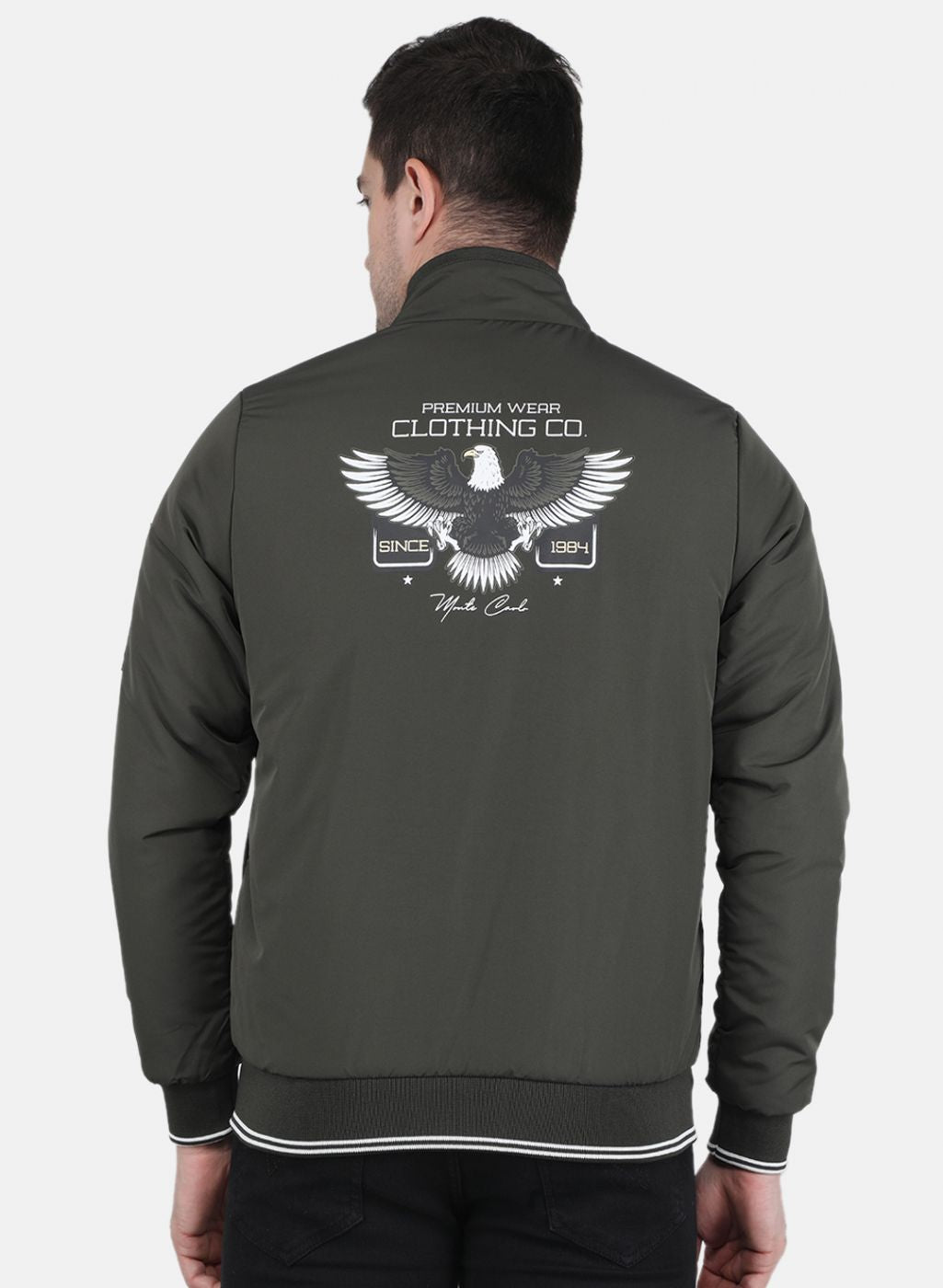 Men Olive Solid Jacket