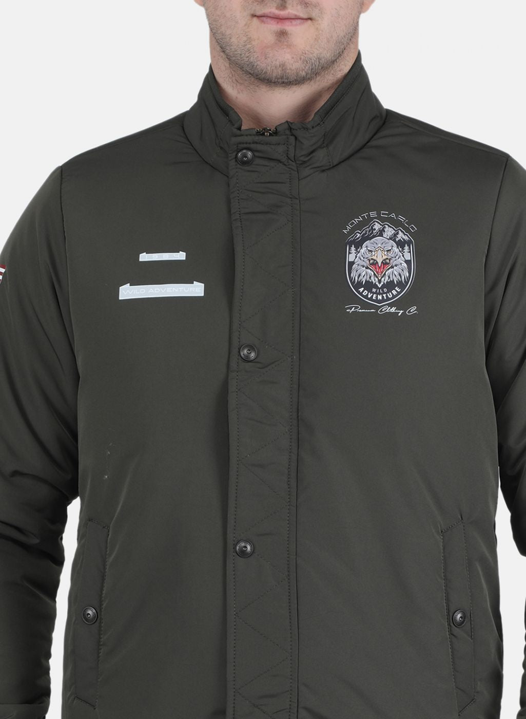 Men Olive Solid Jacket