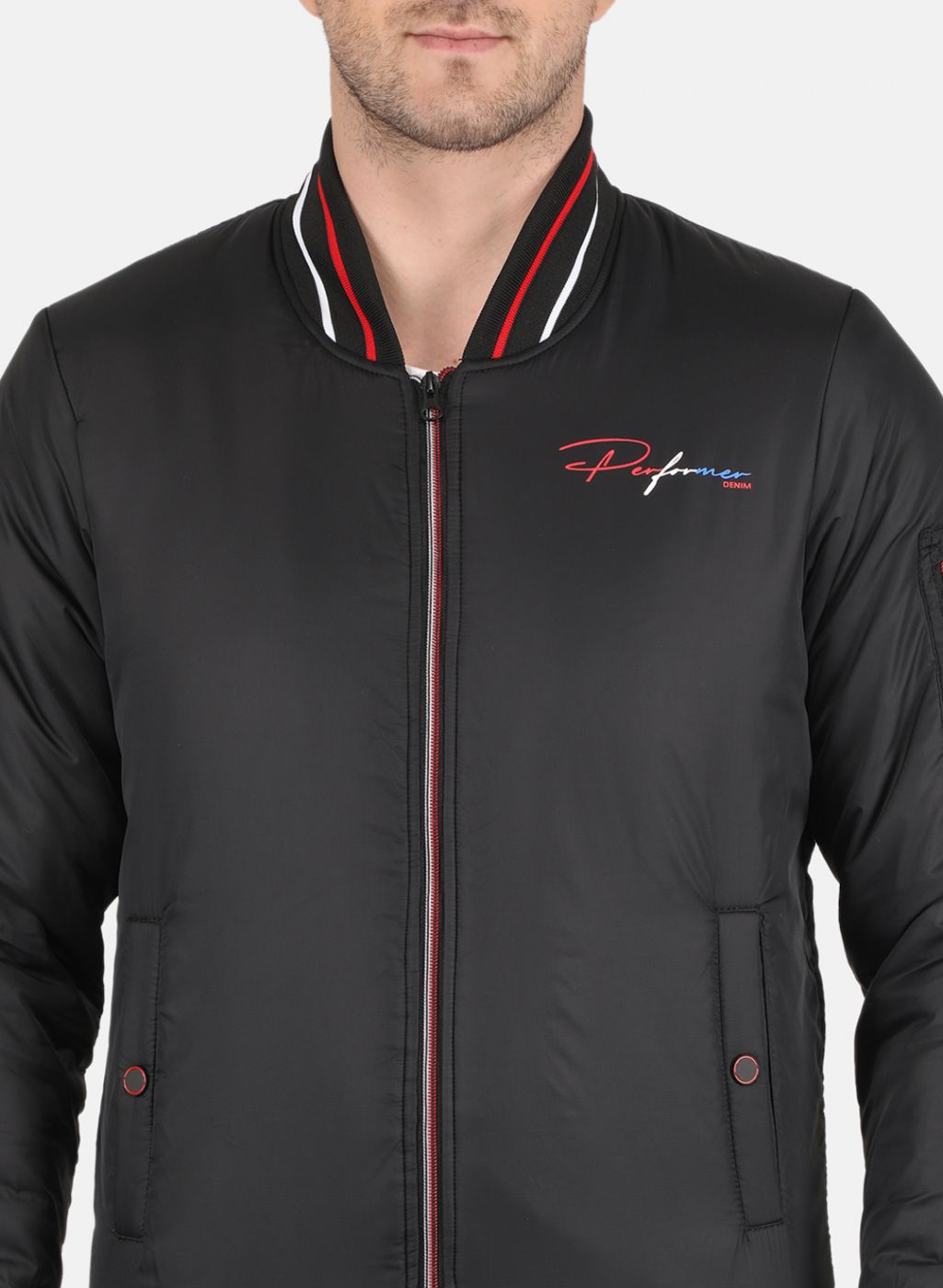 Men Blue Printed Jacket