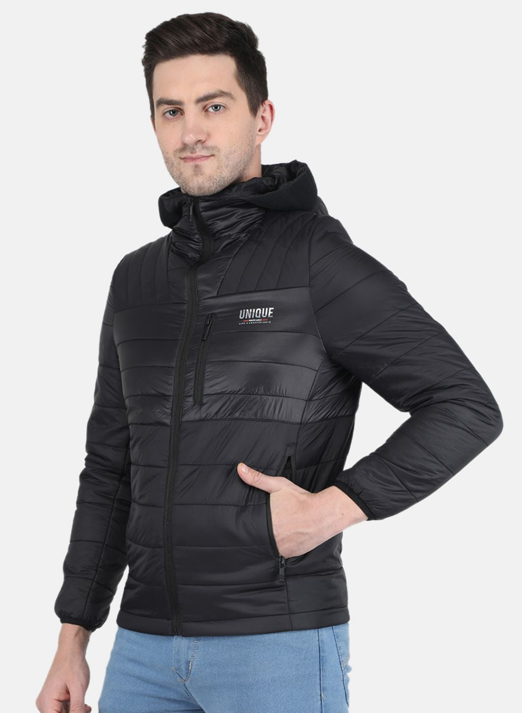 Men Black Solid Jacket