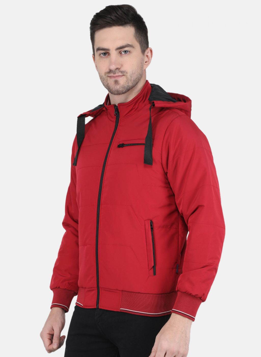 Men Red Solid Jacket