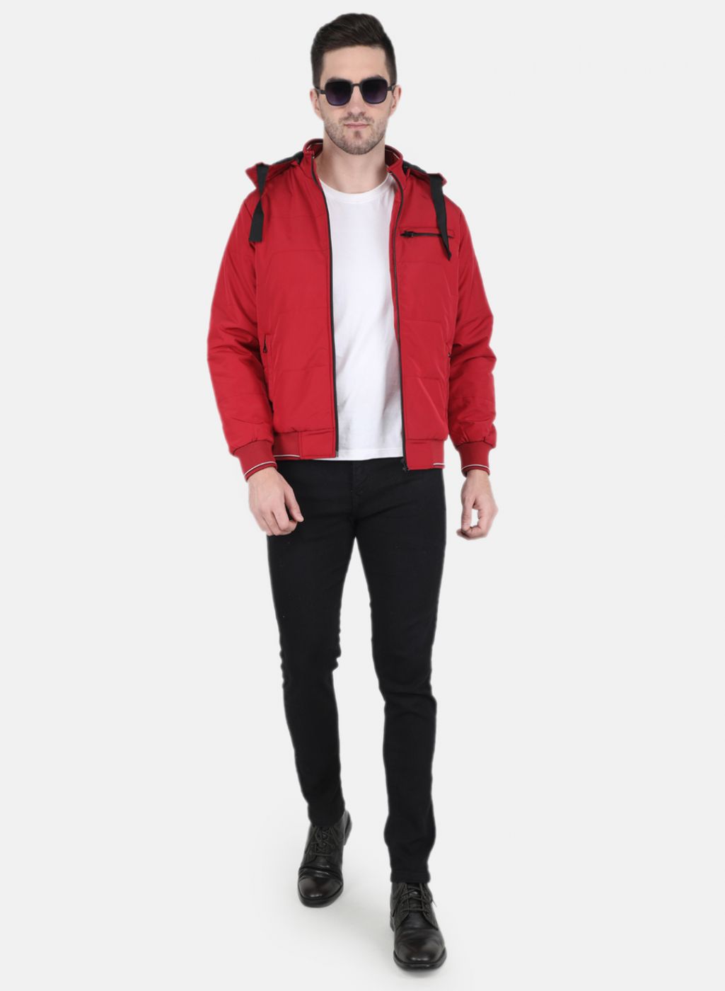 Men Red Solid Jacket