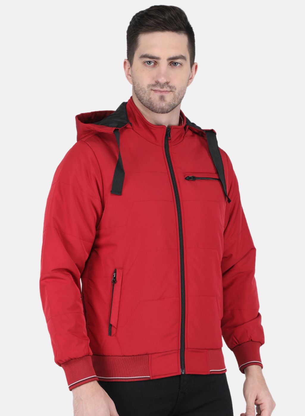 Men Red Solid Jacket